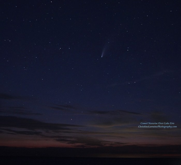 00000 IMG_3454 neowise comet with colorful horizon 07202020 ChristineLorrainePhotography.com posted erie FB group 07212020